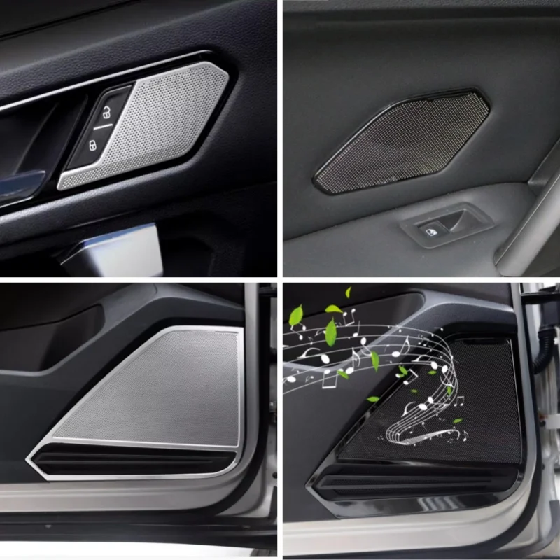 For Volkswagen Tiguan MK2 2017 - 2022 Interior Accessories Door Speaker Audio Loudspeaker Decoration Cover Trim Car Styling