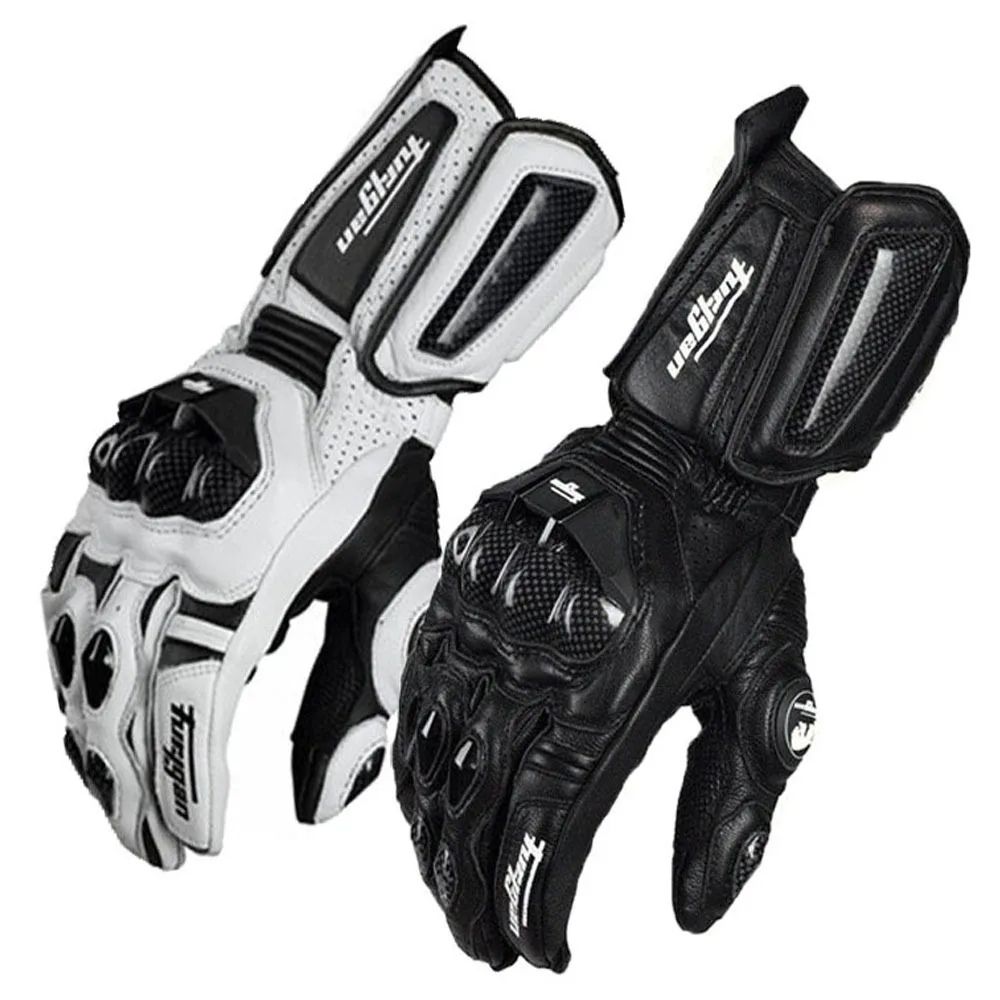 Motorcycle Gloves Black Racing Genuine Leather Motorbike White Road Riding Team Glove Men Summer Winter