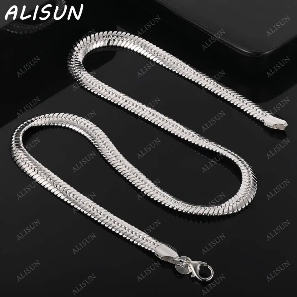 

ALISUN стерлингового серебра 925 пробы 8 мм цепочка ожерелье для женщин мужчин подарок на годовщину популярные дикие модные романтические украшения