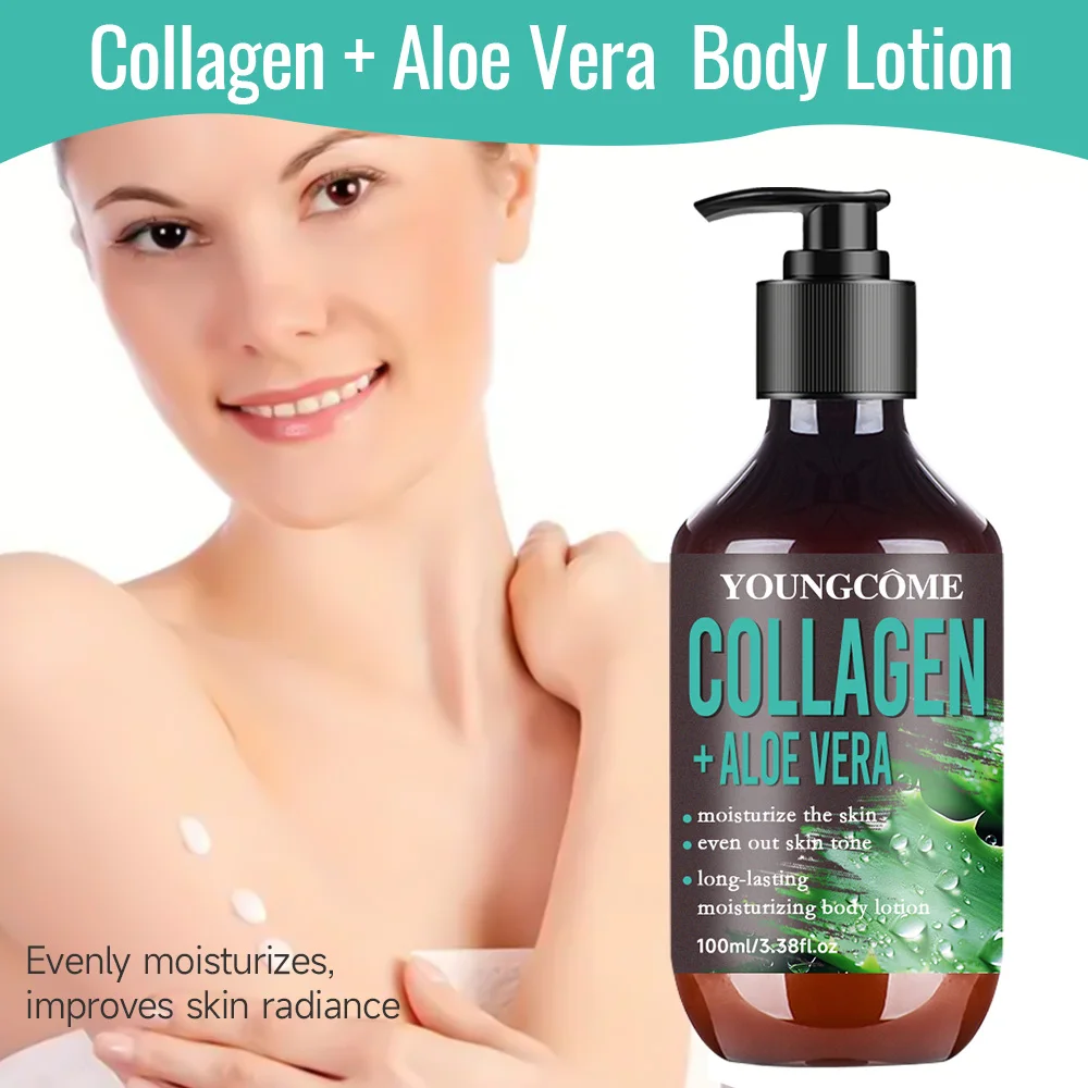 Aloe Vera Collagen Hydrating Body Lotion Improve Tighten Deeply Moisturize Fade Fine Lines Keep Lifting Body Brightening Lotion