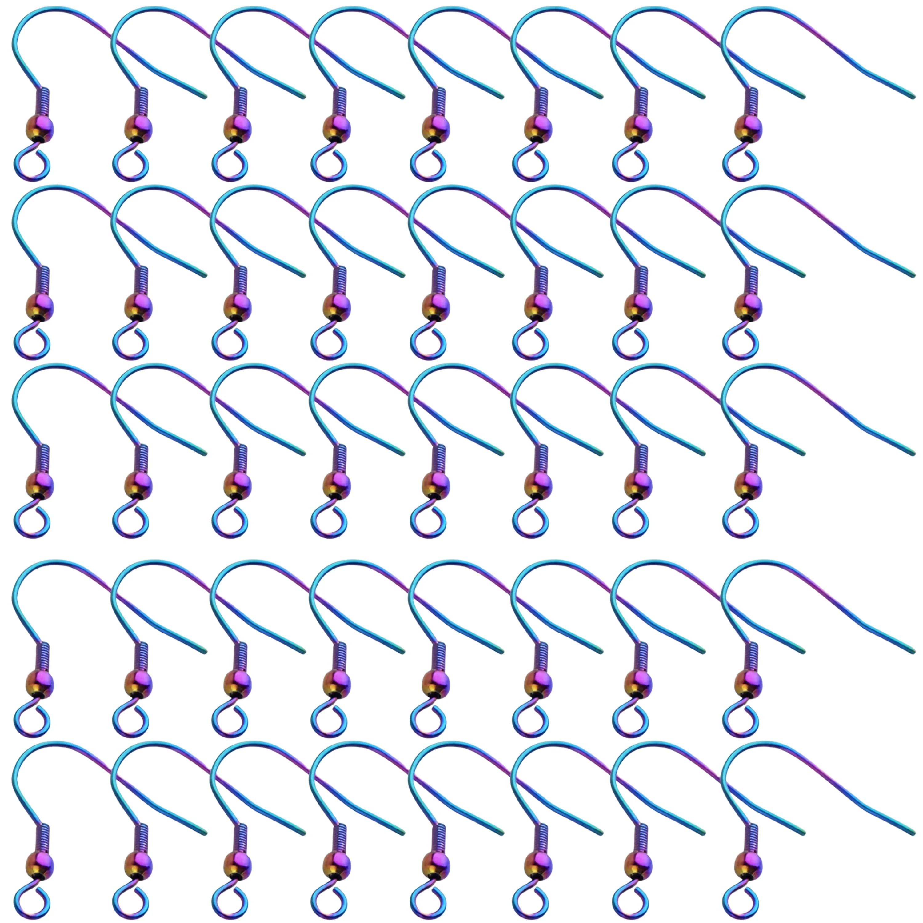 

50pcs Multi-Color Stainless Steel Ear Hooks Open Loop Hoops French for Jewelry Making Earrings Ear Piercing Jewelry Finding