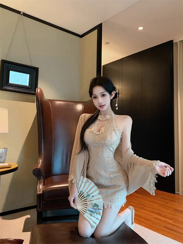 

Сексуальная облегающая юбка с кружевными вставками и вышивкой, с завышенной талией, для женщин, в китайском стиле, новая коллекция