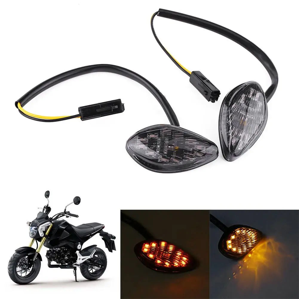 1 Pair Turn Signal Light Motorcycle Flush Turn Signals Light Amber Flush Turn Signals For Honda Grom 2014 2015 2016