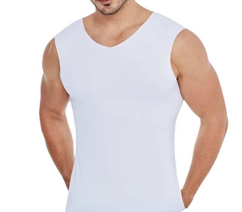 

Cycling Vest V-neck Ice Silk Vest Sleeveless Men's Slim Bottoming Shirt Sports Fitness Type Summer Breathable Cycling Equipment