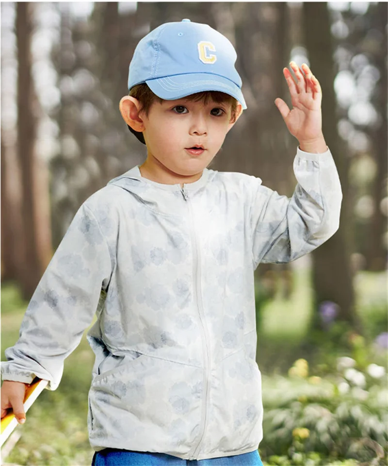 2026 Children Summer Outdoor Outerwear Boys Girls Fashion Tie Dye Zipper Sun Protection Coats Kids Hooded Thin Jackets 2-14 Year