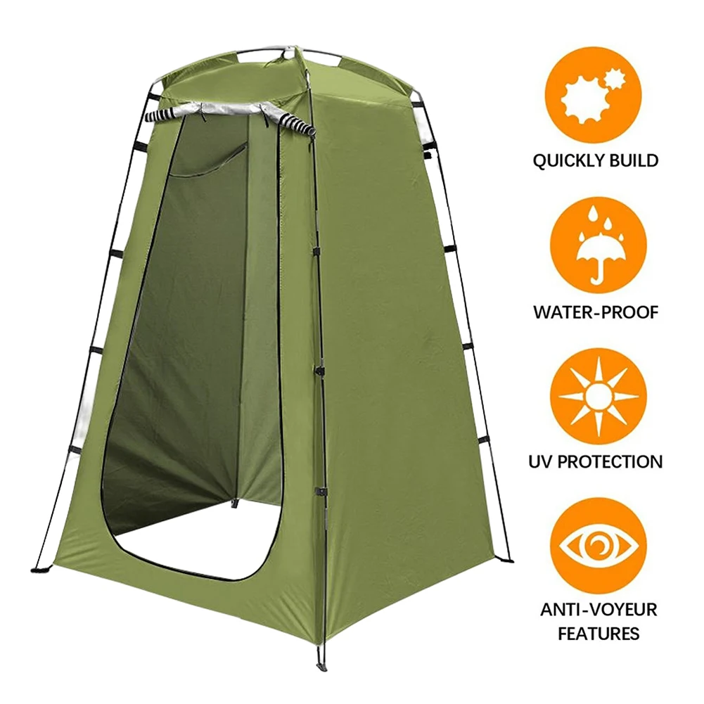 Portable Camping Shower Tent Waterproof Anti-UV Shower Bathing Tent Changing Fitting Room Beach Privacy Toilet Shelter Tent