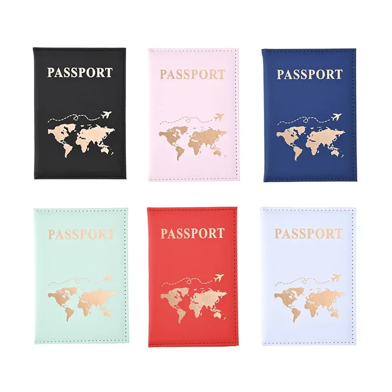 Travel PU Leather Passport Protective Cover for Women Men Passport Holder Knurling Case ID Card Holder Wallet Clip Bags Pouch