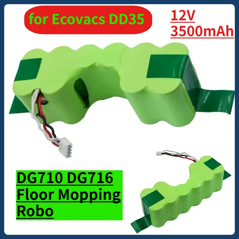 

12V 3500mAh Ni-MH Battery for Ecovacs DD35 Robotic Vacuum Cleaner Battery DG710 DG716 Floor Mopping Robot Battery Accessories