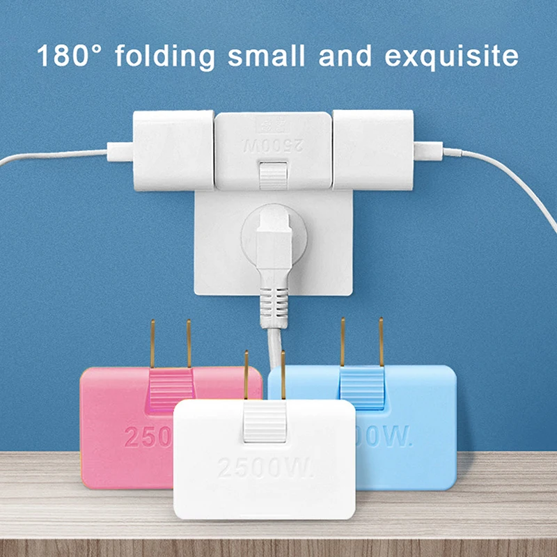 3 In 1 Extension US Plug Electrical Adapter 180 Degree Rotation Socket Converter 2500W Mobile Phone Charging Converter Socket