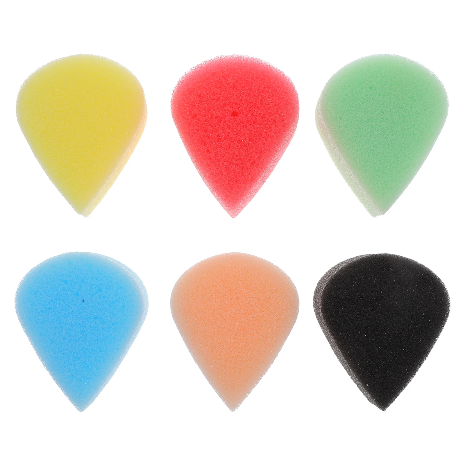 

6pcs Face Painting Sponge Kids Class Craft Session 6 Colors Waterdrop Shape Easy Grip Powder Puff Storage Transport