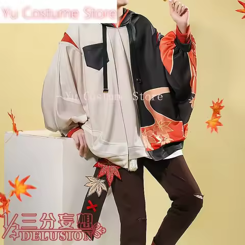 Yu Anime! Genshin Impact Kaedehara Kazuha Daily Clothes Game Suit Handsome Uniform Cosplay Costume Party Outfit For Men NEW