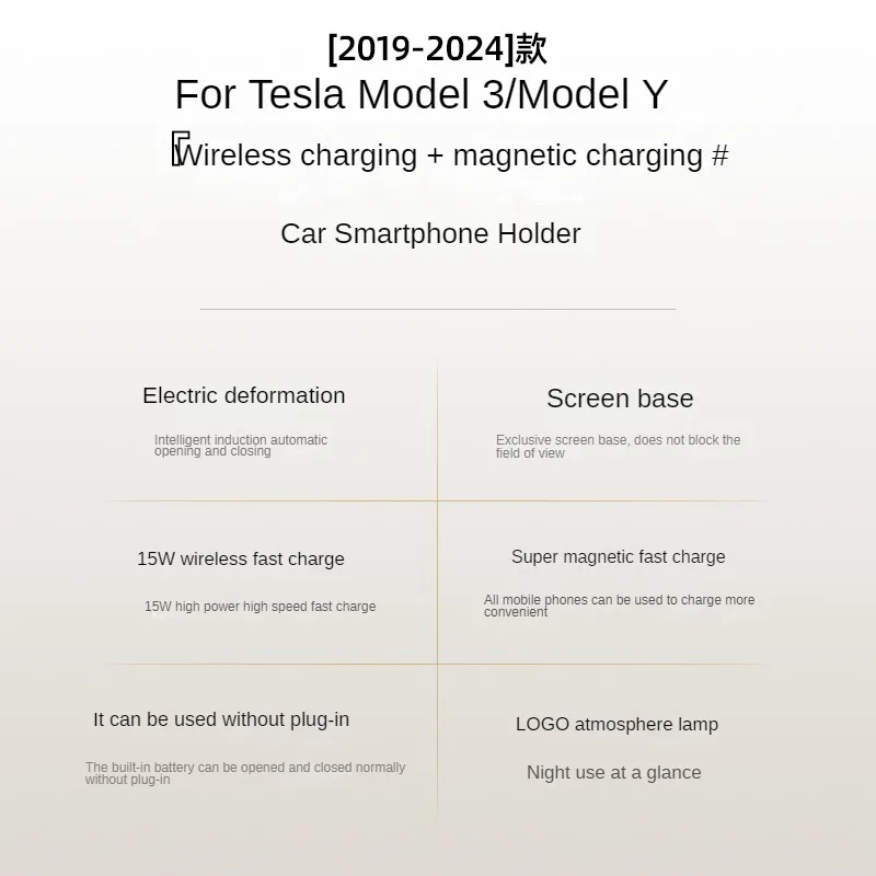 2019-2022 per Tesla Model 3 Y Model3 modelely supporto per telefono con schermo per auto caricabatterie Wireless supporto per navigazione interno 15