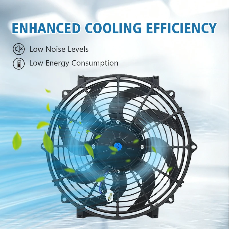 14 Inch 120w Large Air Volume Universal Car Air Conditioning Electronic Fan 12v Engine Water Tank Cooling Fan Accessories 24v