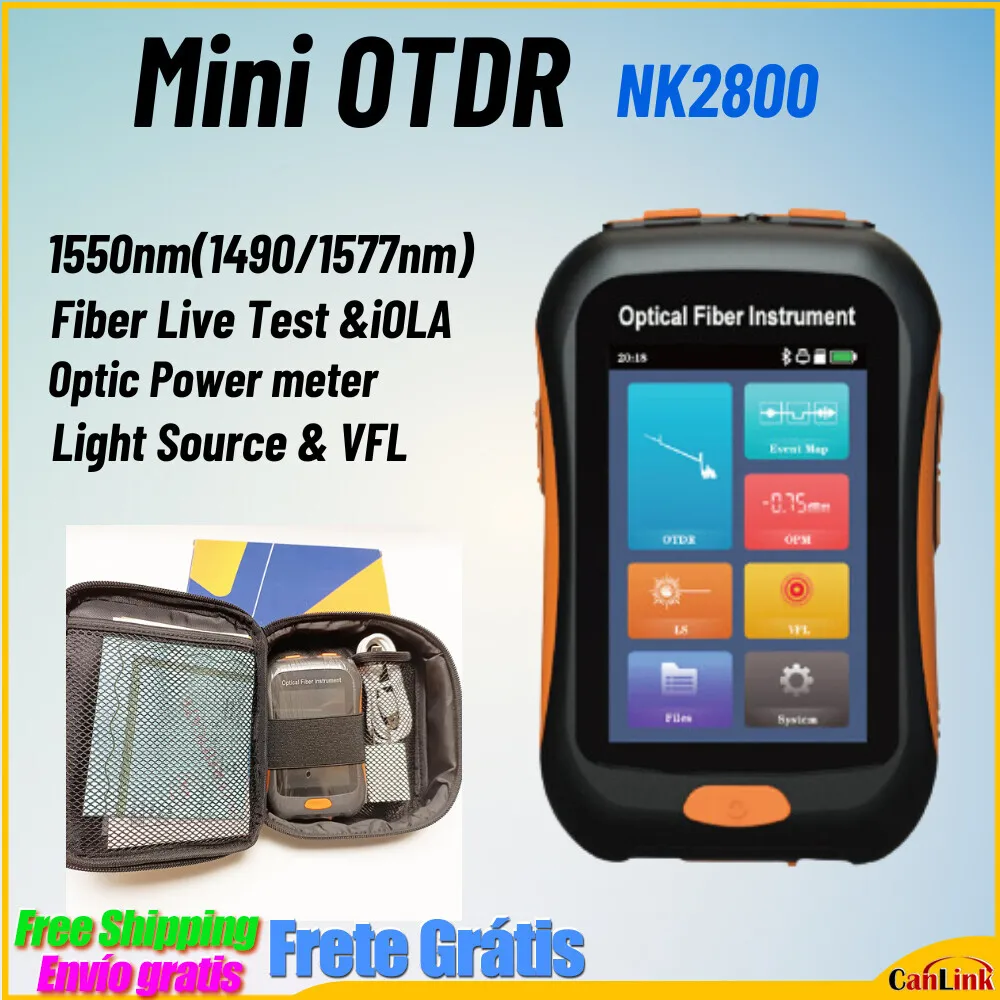 

NK2800 Mini OTDR 1550nm 80KM Support With Light Test Active Fiber Optic Reflectometer 3.5 Inch Screen and OPM EventMap 20dB