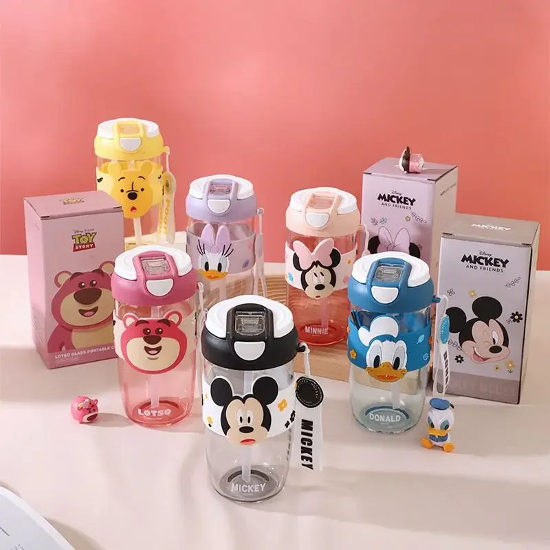 

Disney animation Mickey Minnie Donald Duck Strawberry Bear Daisy Cartoon glass out-and-out cup straw coffee cup birthday gift