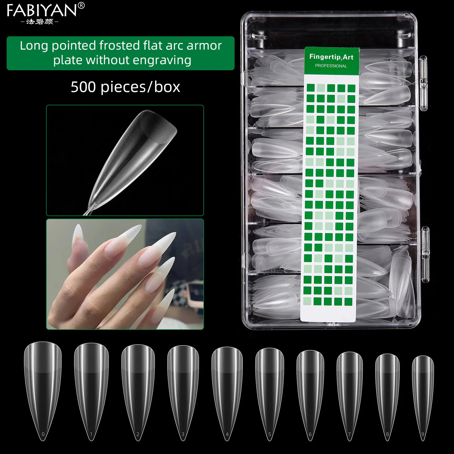 

500Pcs Press On Nails Long Extension False Nails Art Tips Fake Finger UV Gel Polish Mold Sculpted Full Nail Tips Nail Supplies
