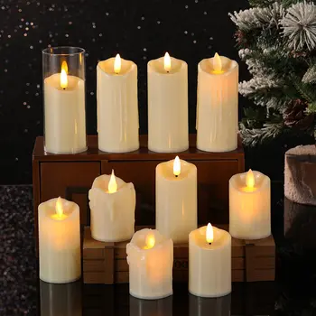 LED蠟燭燈,逼真閃爍火焰,婚禮裝飾,連結電池,生日派對用品,營造溫馨氛圍 10 最佳銷售 閃爍火焰效果電池燈 - №2