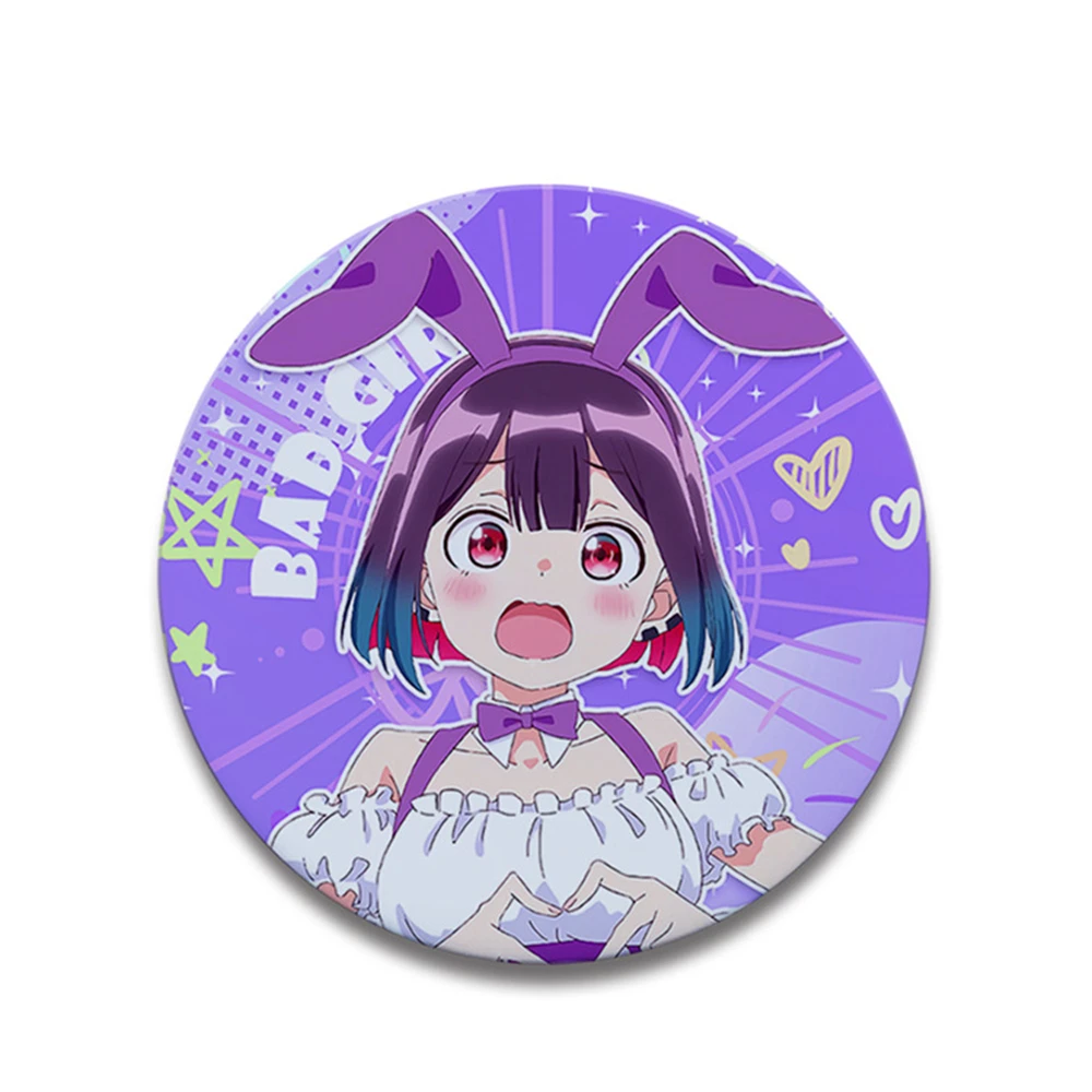 58mm Anime BAD GIRL Yuu Gyuu Mizuki Oshio Rura Rurara COSTUME Cosplay Distintivo Pin SPTE Spilla in banda stagnata Prop