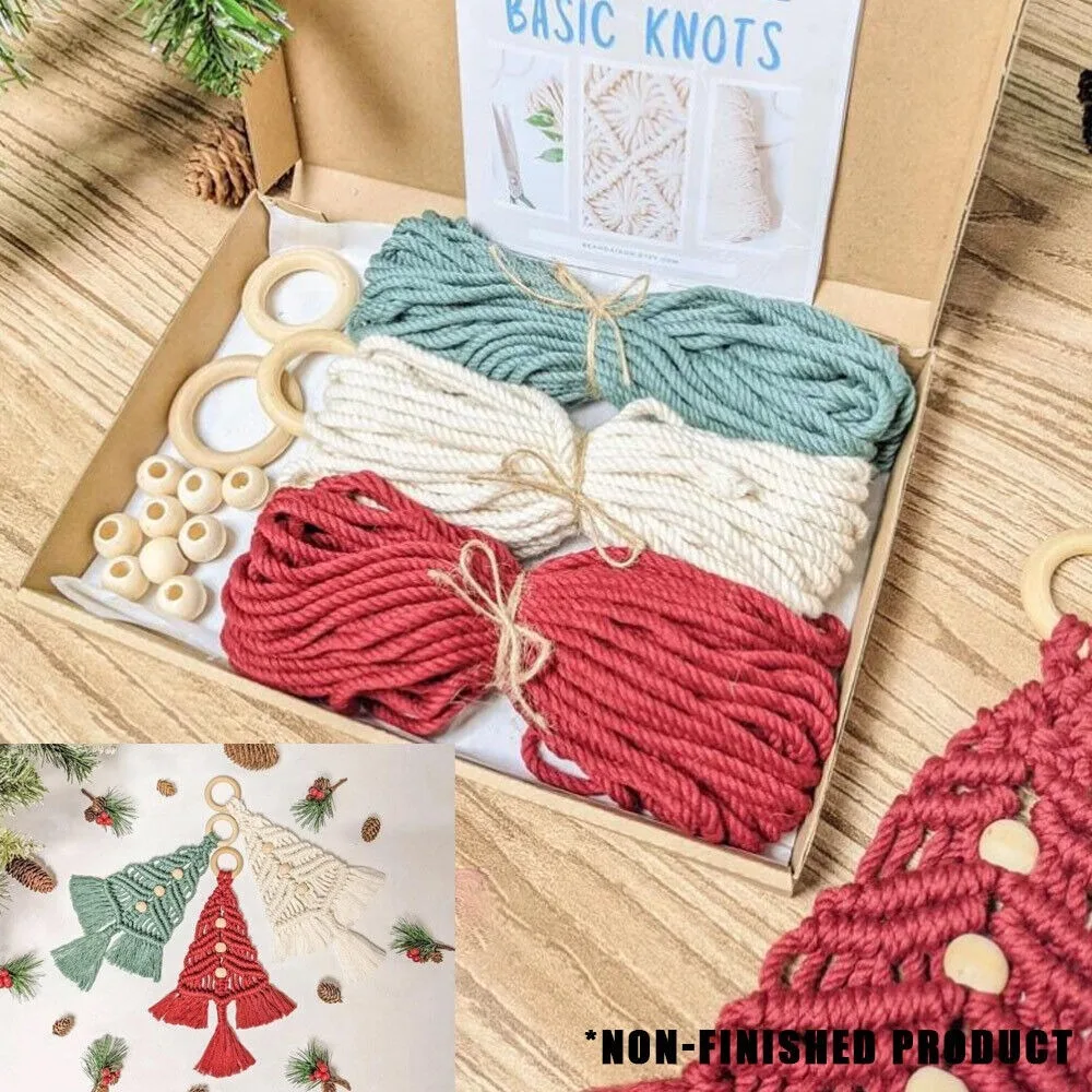 

3 шт./компл., хлопковая веревка, рождественская елка, набор макраме, материал «сделай сам», посылка, оконные завески, декор, хлопковая нить, подвесные украшения