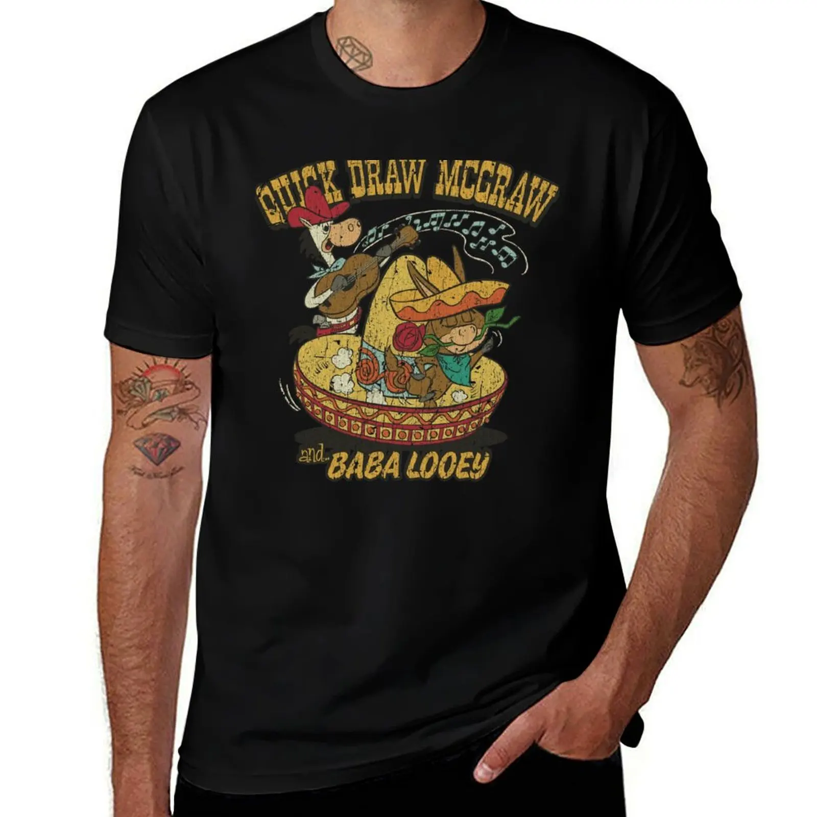 

Quick Draw McGraw & Baba Looey T-Shirt Casual Trendy Streetwear Tee Shirt