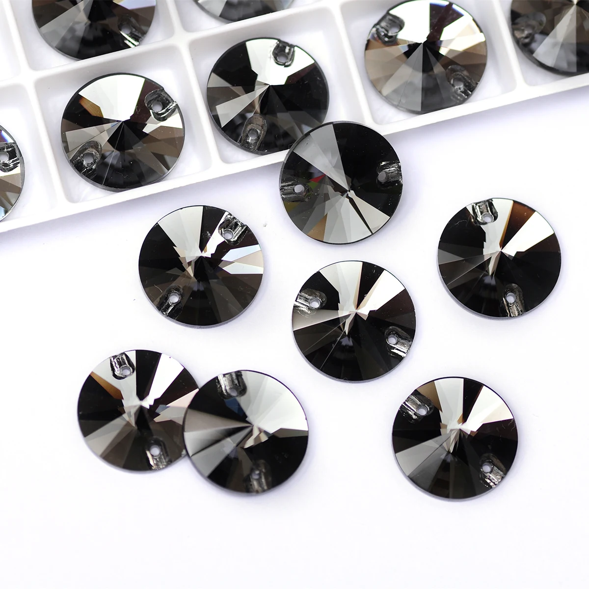 YANRUO 3200 Runde aufnähbare Rivoli-Strasssteine AAAAA Flache Rückseite Kleiderglassteine Nähsteine für Schmuck und Kleidung – Detail 19