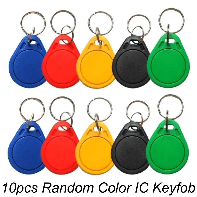 10Pcs Mixed Colors 13.56MHz RFID Key Fob NFC MF 1K IC Tag Token Read Only Digital Business Card Door Access Control