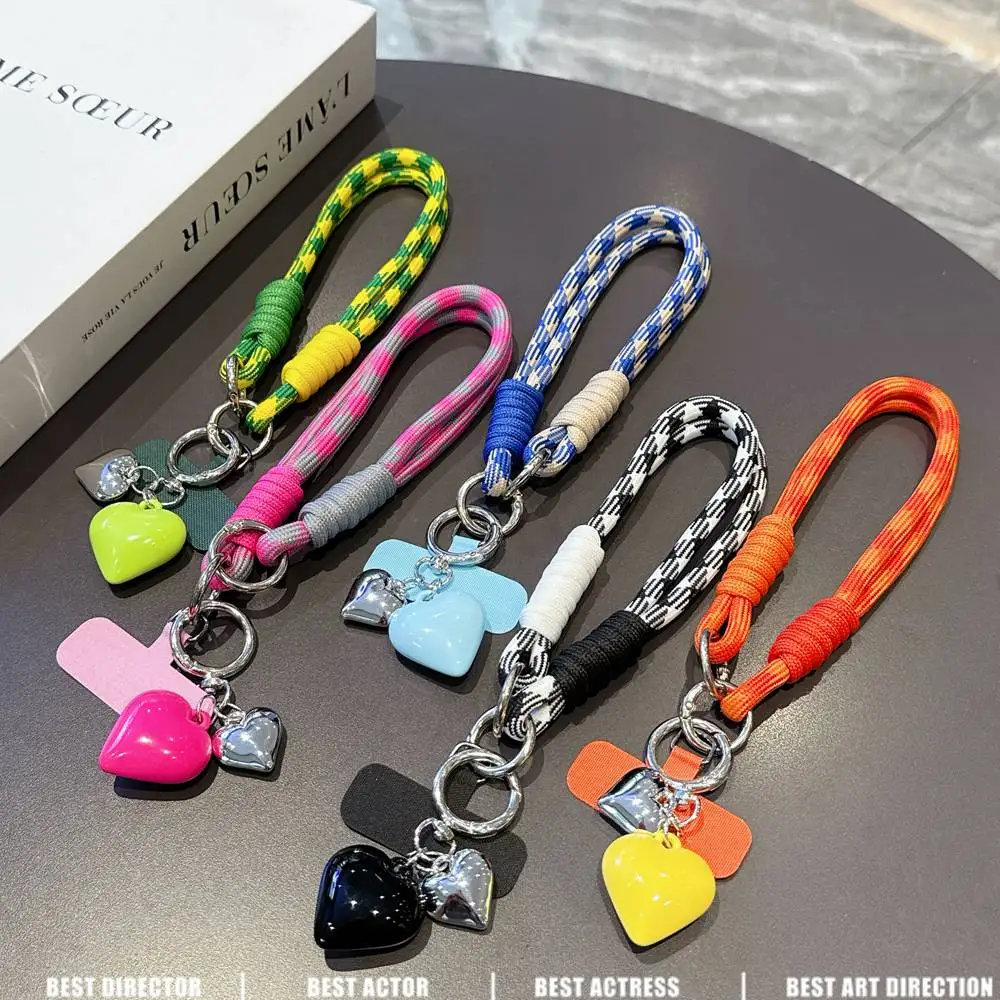 

Fashion Korean Woven Phone Case Universal Hanging Rope Short Handheld Pendant Anti Fall Versatile Wrist Strap Keychain Lanyard