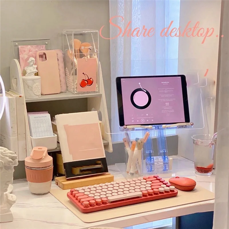 ABDJ-Lifted Laptop Stand Holder, Desktop Reading Rack, Ins Style Tablet Holder, Transparent Acrylic Reading Stand