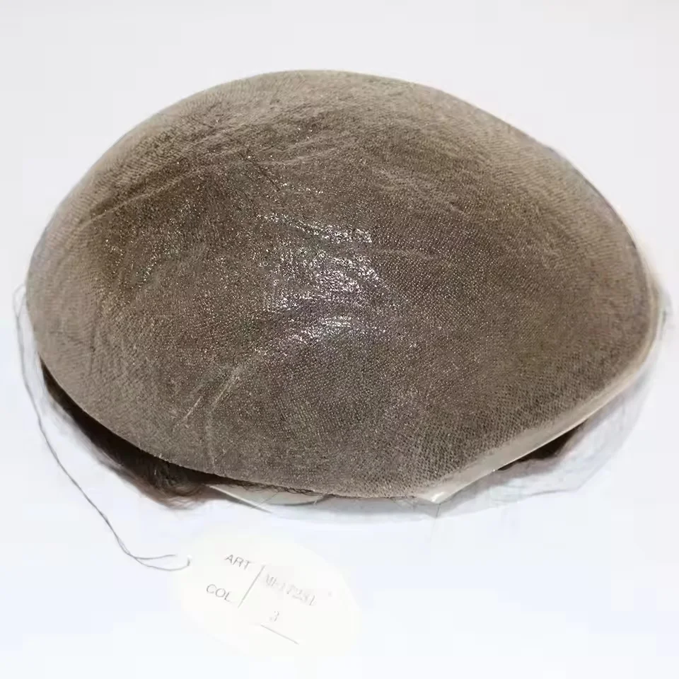 80%-100% الكثافة 0.02-0.03 مللي متر دائم سوبر رقيقة الجلد رجالي الشعر المستعار الأوروبي شعر الإنسان الذكور شعر مستعار شقراء أسود رمادي الاصطناعية الشعر