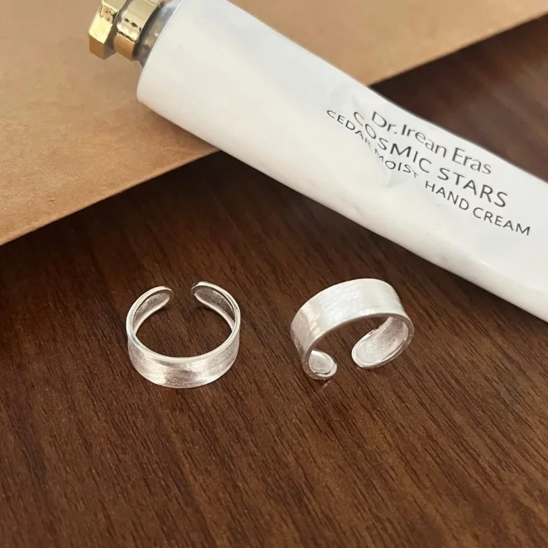 أزياء نمط 925 فضة هندسية مفتوحة خواتم للنساء خمر مجوهرات اكسسوارات هدية عيد ميلاد