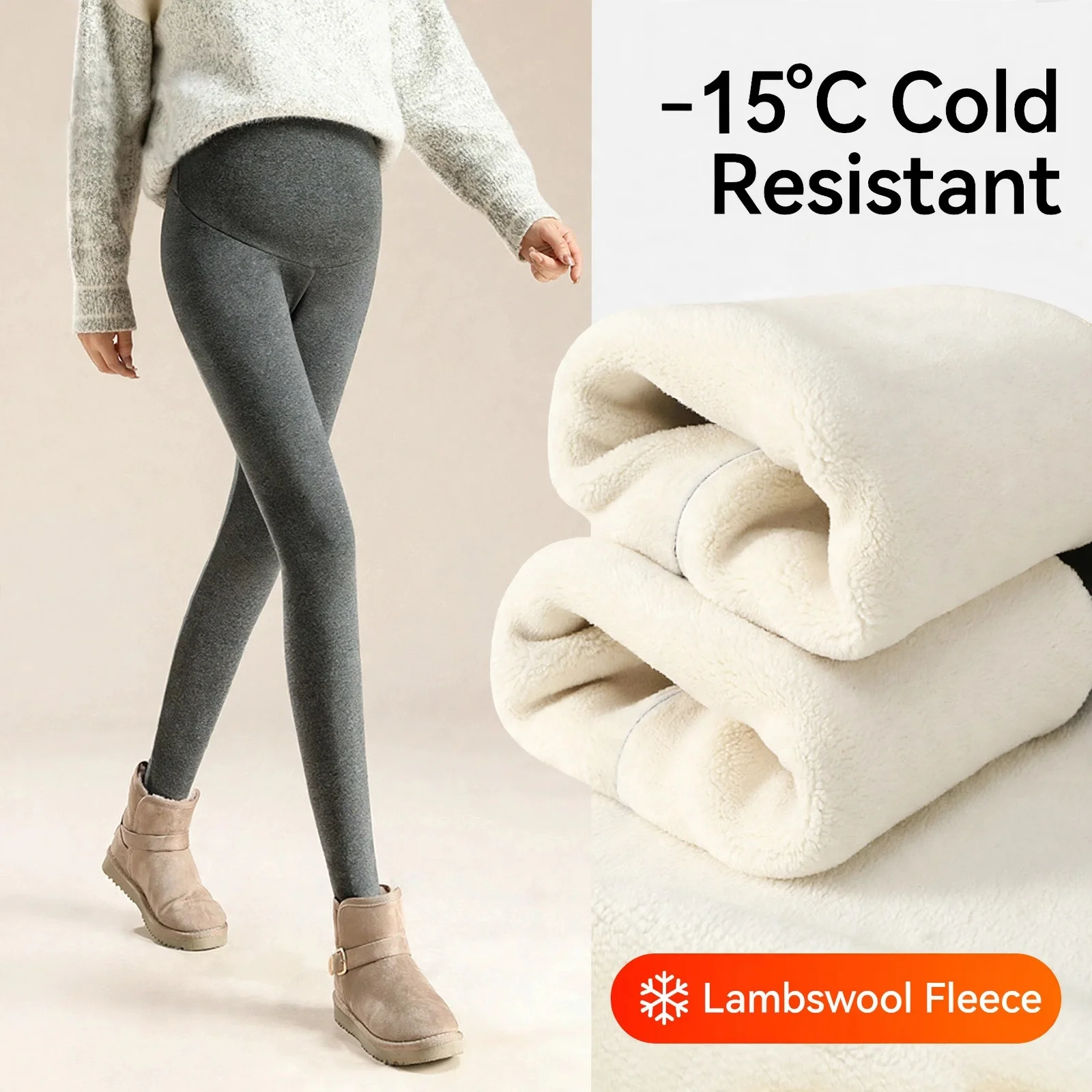 Maternity Leggings High Waist Velvet Thermal Warm Pregnant Women Slim Pants Autumn Winter Outer Wear Viscose Spandex