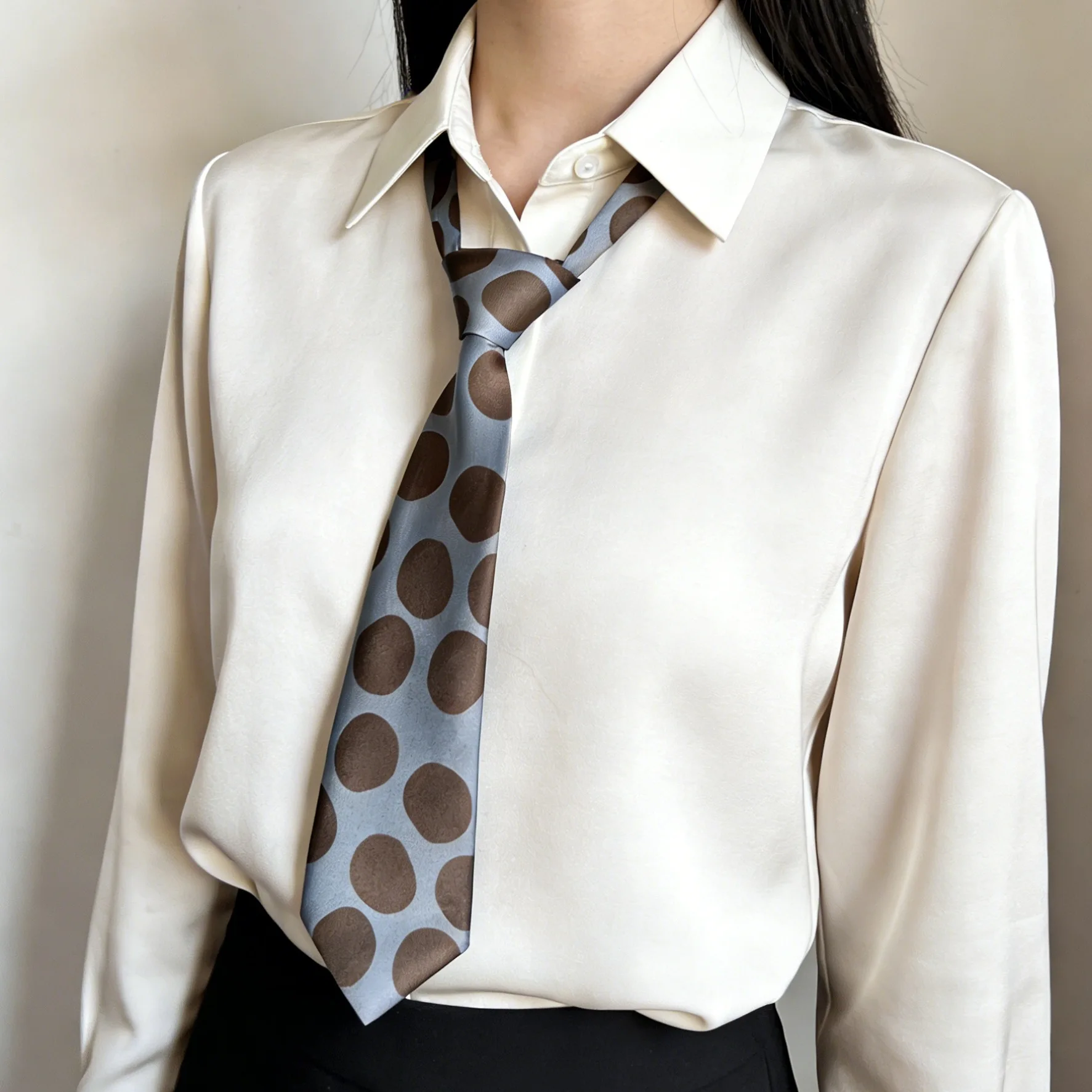 6CM Lazy Ties Retro Polka Dot College Style Shirt Neck Ties Accessories Japanese Style School Girls Boys JK Uniform Accessories