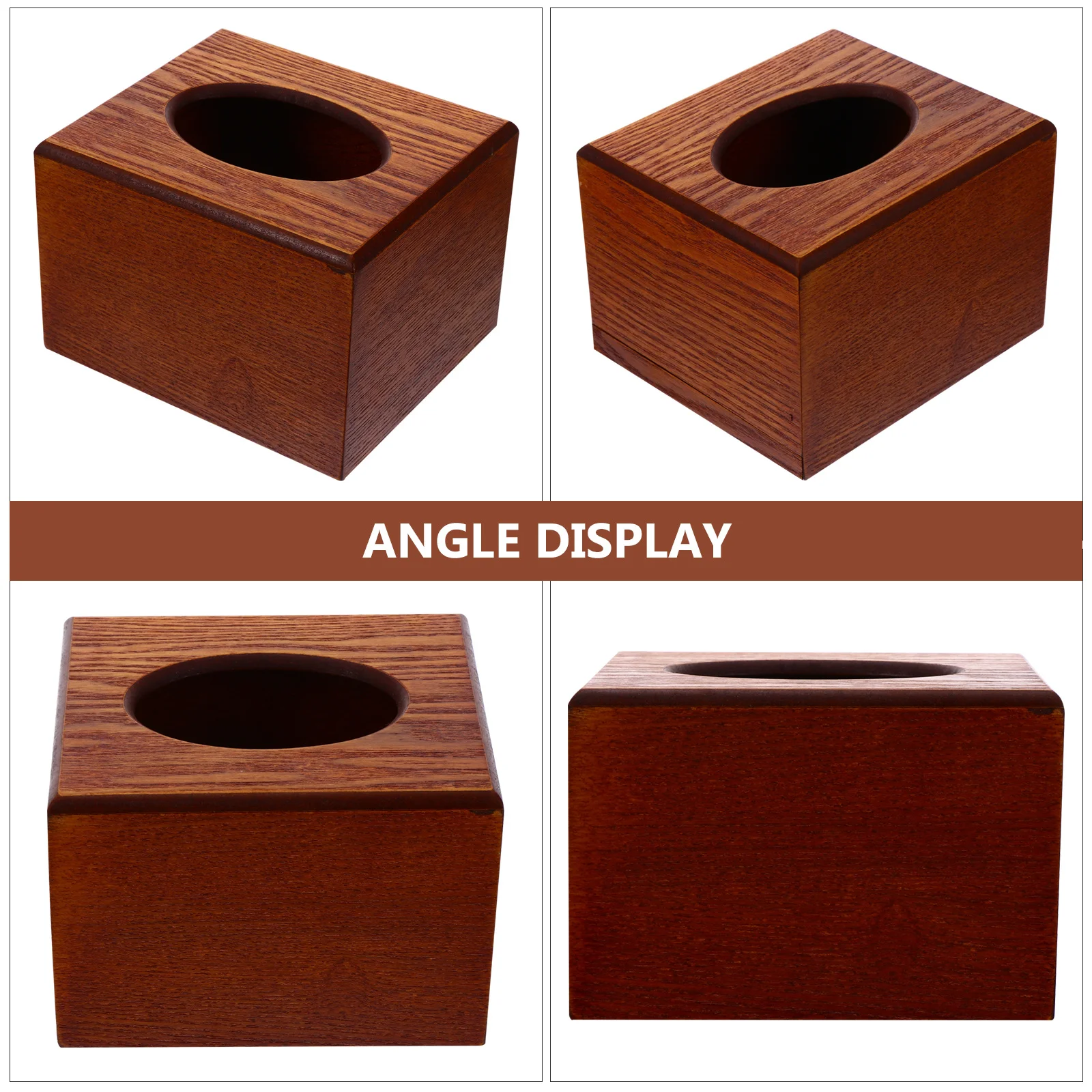 

1Pcs Elegant Wooden Napkin Case Smooth Round Lock Easy Tissue Insertion Desktop Organizer Tissue Box Napkin Case