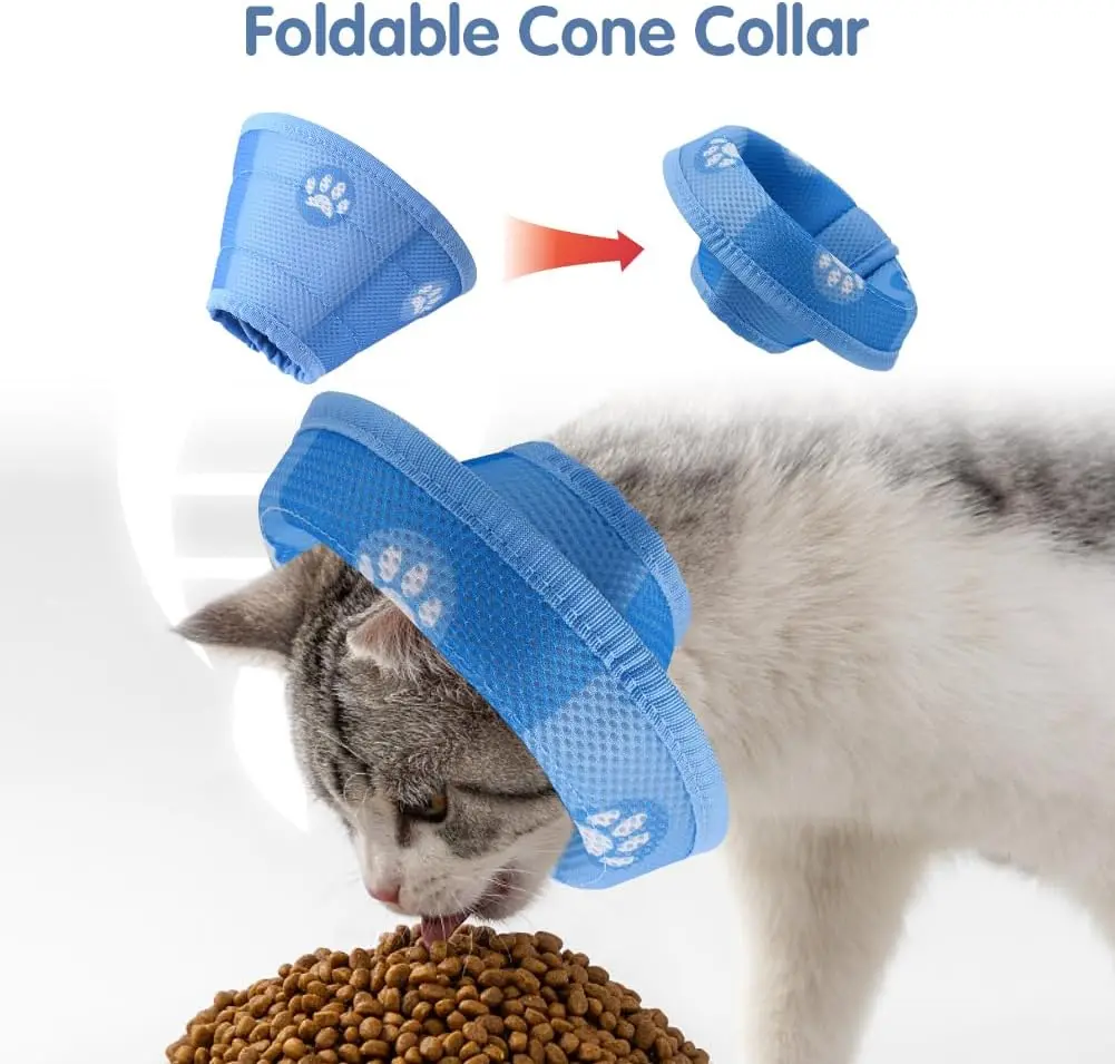 Adjustable Cat Cone Collar Soft Anti-Bite Protective Cat Elizabeth Collar Cat and Dog Surgery Medical Neck Ring Cat Accessory