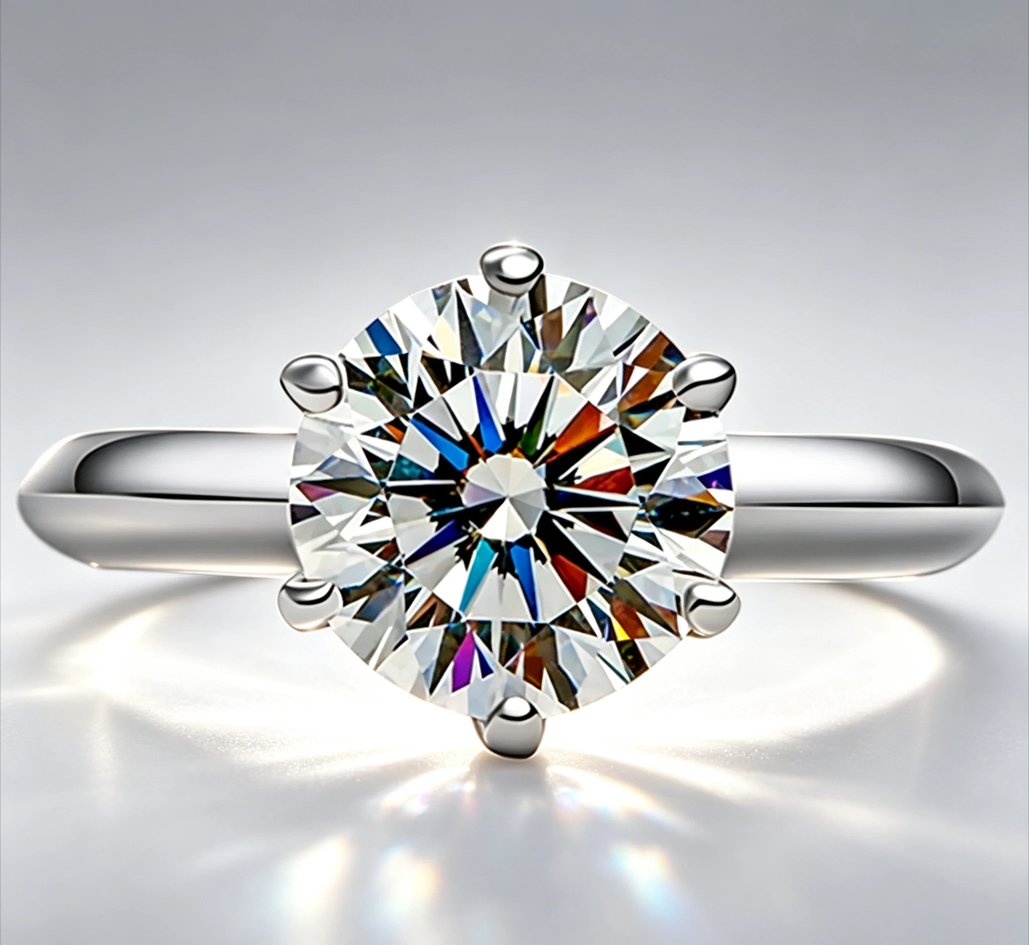 D Color Solitaire Moissanite Diamond Ring 14K White Gold Engagement Ring Test Positive Lab Creat Giving gifts for friends