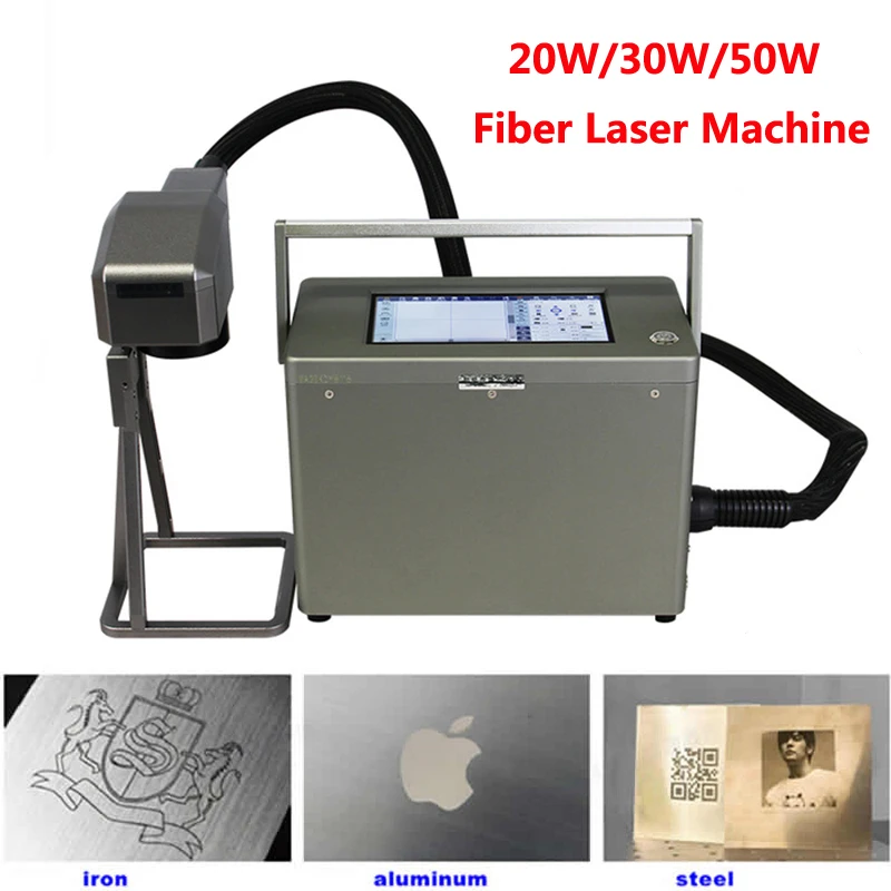 Battery Charging Handheld Fiber Laser Marking Machine Touch Screen 20W 30W 50W Mini Portable Customizable Matel Stainless Steel