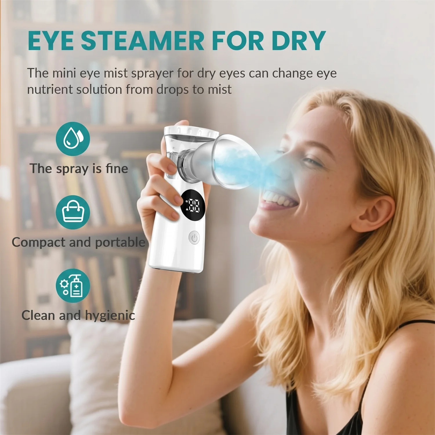 Cold Portable Eye Mist Sprayer for Dry Eyes, Relieve Eye Fatigue, Facial Hydrating Steamer