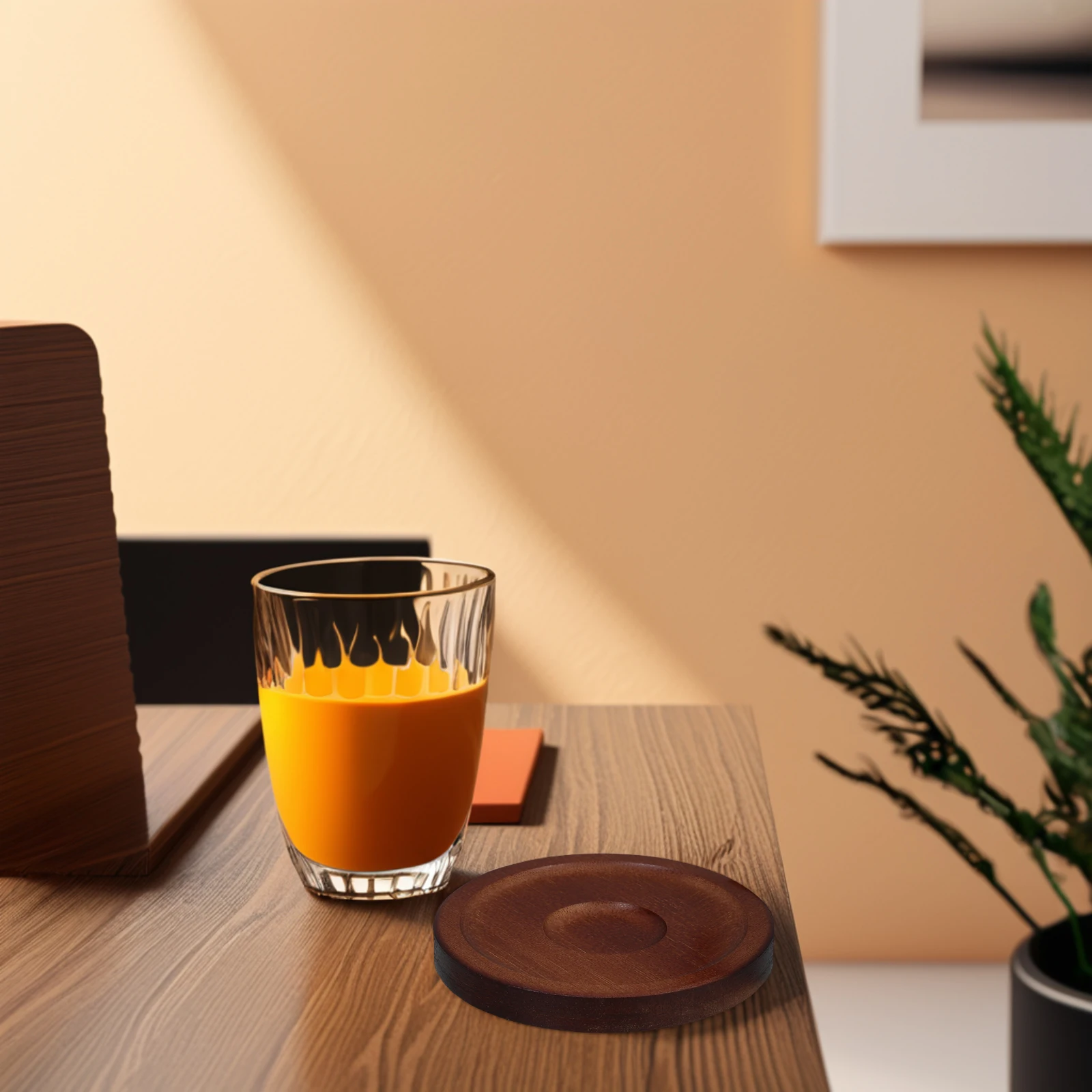 

2Pcs Rotating Coaster Round Wood Mats for Whiskey Glasses Beer Mugs AntiSkid Home Cup Pads Wooden Drink Coasters