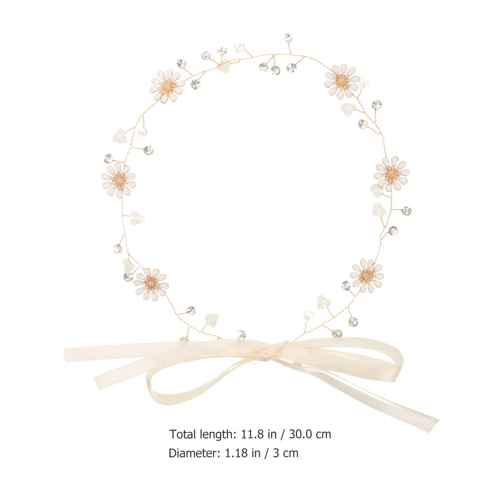 

Simulation Floral Crown Daisy Flower Headband Bridal Headpiece Elegant Charming Accessory for Women Girls Fairy Party Wedding
