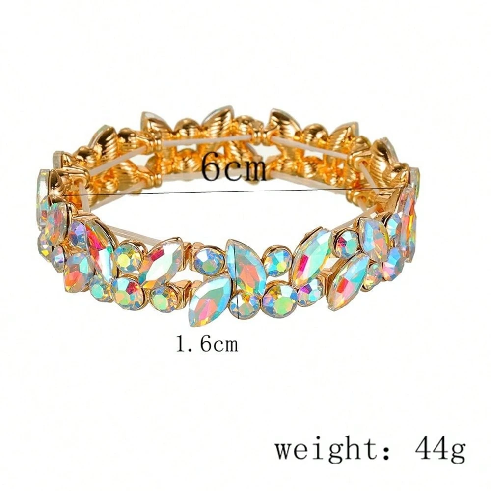 New Fashion Luxury Crystal Rhinestone Elastic Charm Bracelet Bangle For Women Wedding Party Jewelry Accessories