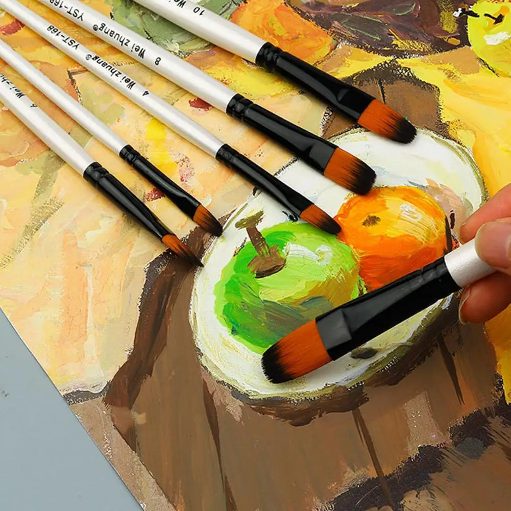 전문 페인팅 브러시, 학생 아티스트용 다목적 수채화 브러시 세트, 기술용 소프트 나일론 강모 4 개, 12 개