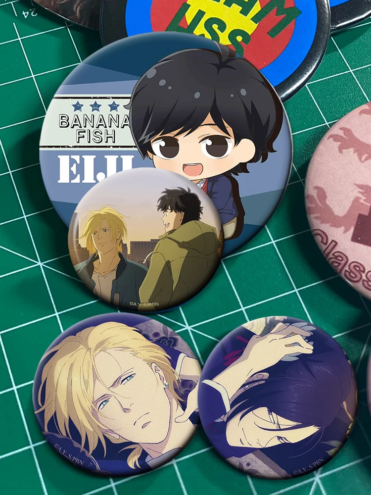 أنيمي الموز الأسماك الكرتون المينا دبابيس الإبداعية دبابيس شارة معدنية لحقيبة الملابس قبعة ديكور مجوهرات اكسسوارات هدايا الموضة #6