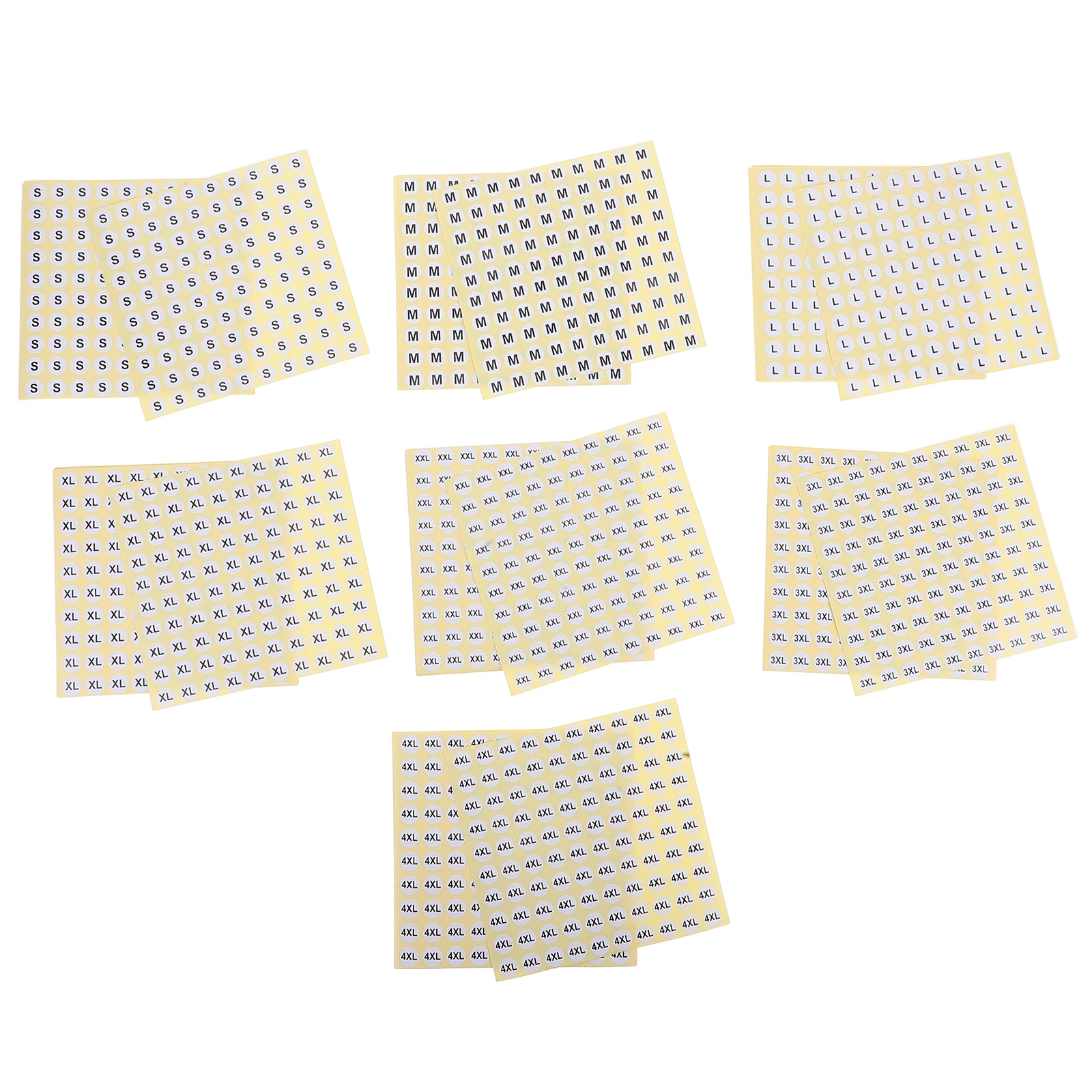 7000 Pcs 의류 크기 레이블 마커 스트립 스티커 스티커 코팅 용지 의류 태그 태그
