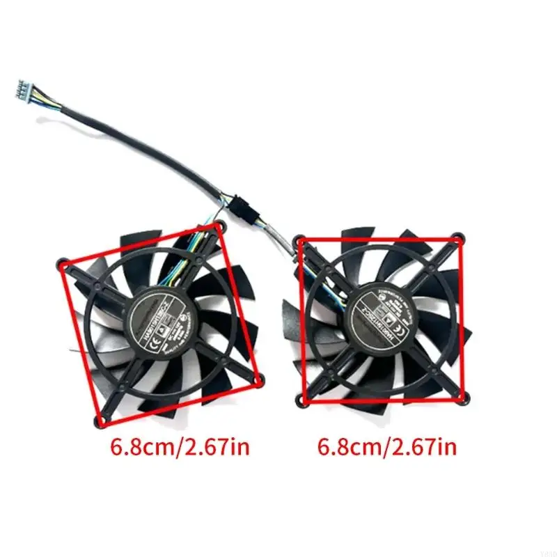 Y8AD Graphics Card Card Fan dla RTX3060TI 3070 Karta graficzna chłodnicy