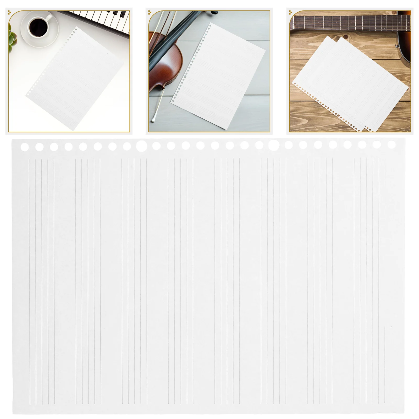 

2 Books Musical Score Loose Leaf Paper Manuscript Notebook Refill Blank Staff Lined Loose-leaf