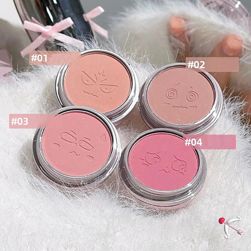 Cute Egg Shape Blush Powder Face Makeup Monochrome Low Saturation Shrink Color Matte Brightening Pink Rouge Eyeshadow Ball