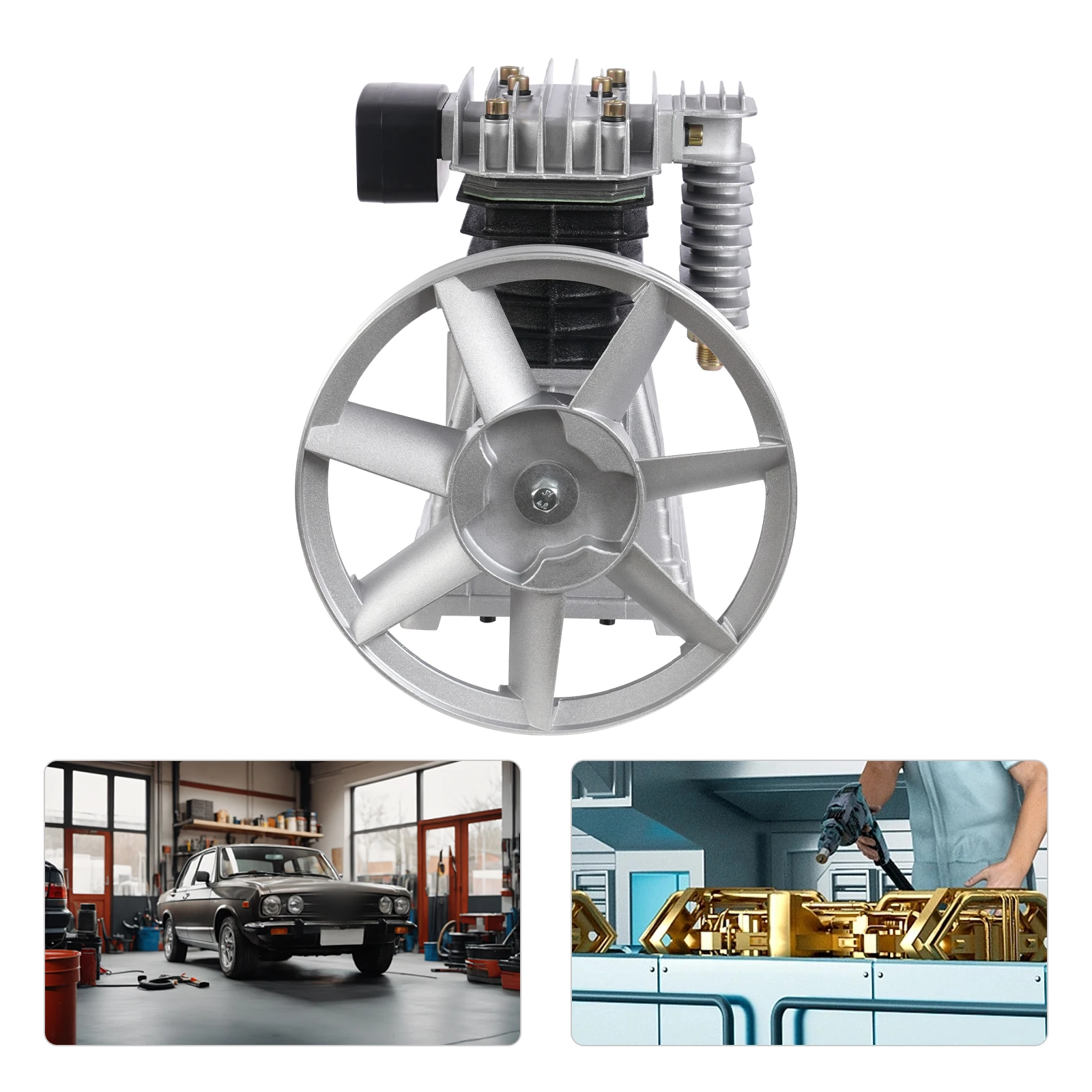 Air Compressor Replacement Parts – 3HP Compatible, 66Gal/min Exhaust, 0.8Mpa Rated Pressure, Durable Aluminum and Iron, Suction