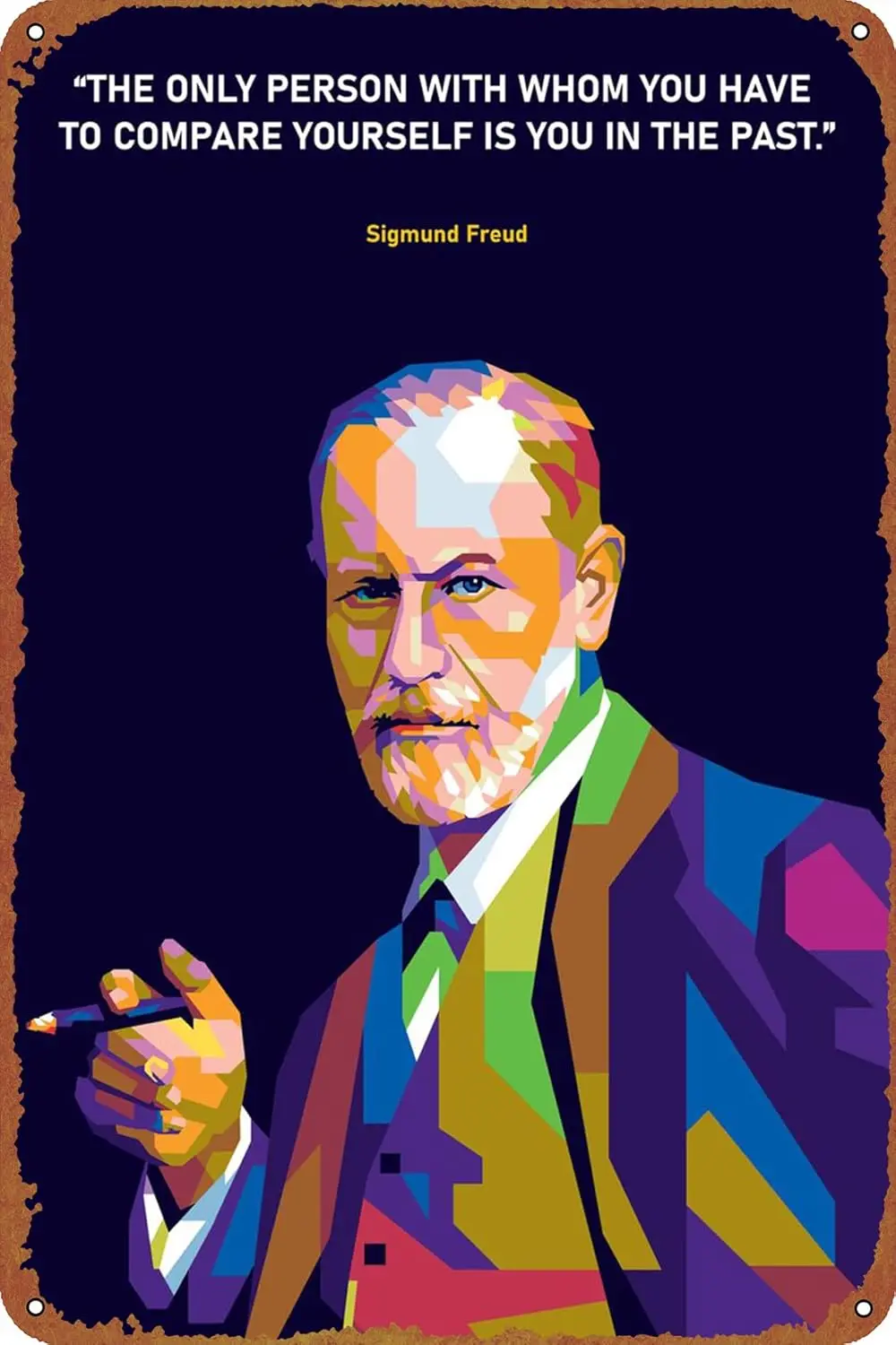 Sigmund Freud Pop Art Movie Poster Metal Tin Sign Wall Decor Signs,Retro Art Decor Metal Plaque Art 8x12 Inch