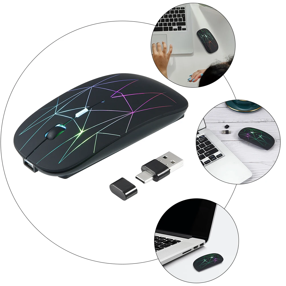 

Double-jointed Mouse Silent Gaming Computer Laptop Game Rgb Abs Wireless Mice for Work