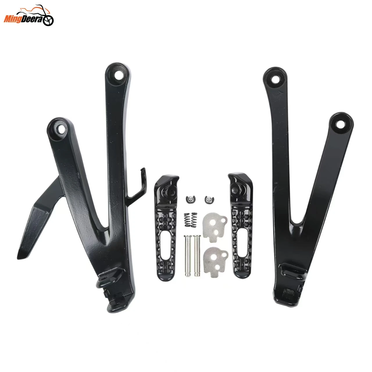 

Black/Silver Die-cast Aluminum Rear Passenger Foot Pegs Assembly Footrest Bracket Kit For Honda CBR600RR F5 2007-2023